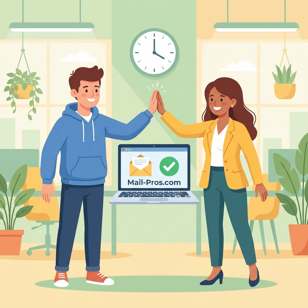 Workers celebrating success together with Mail-Pros.com